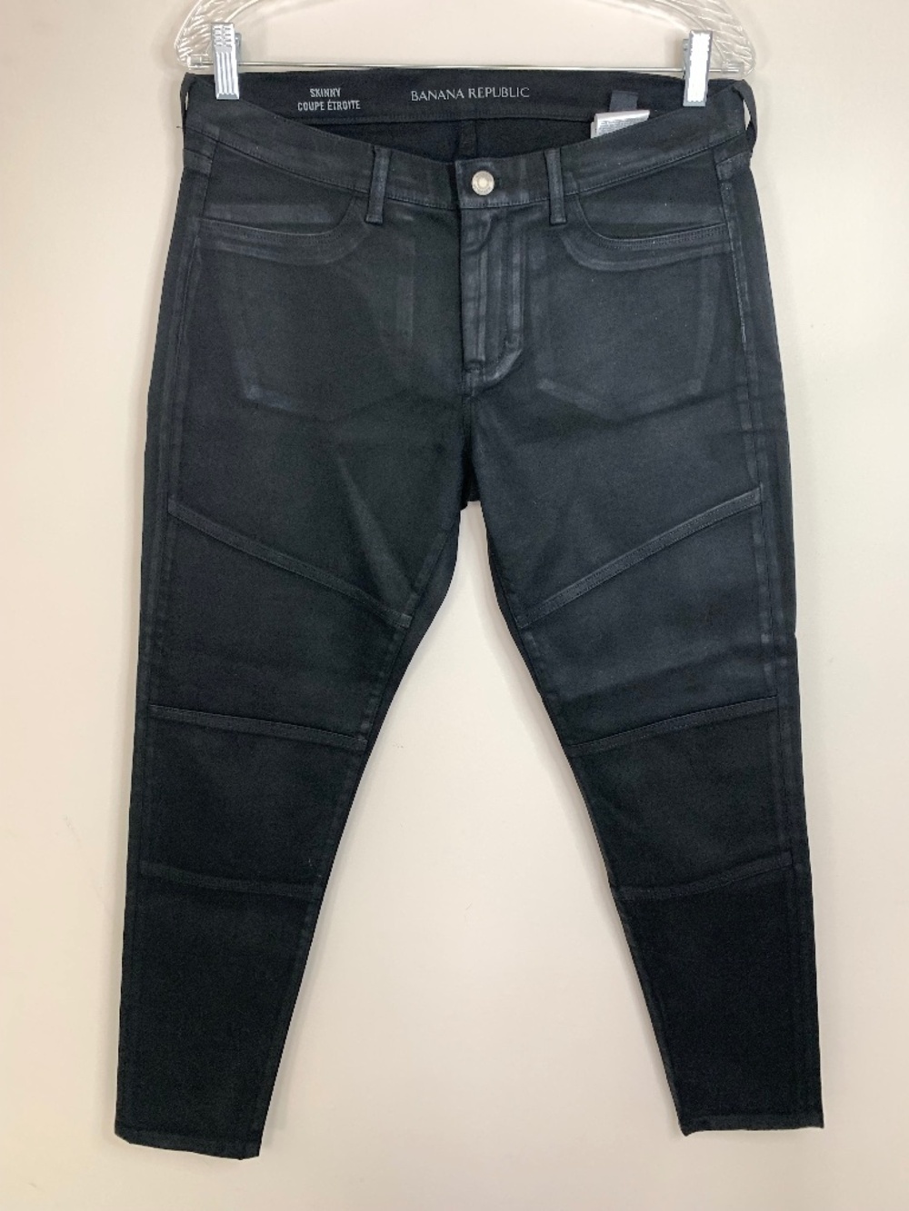 Banana Republic Black Coated Skinny Jeans 30